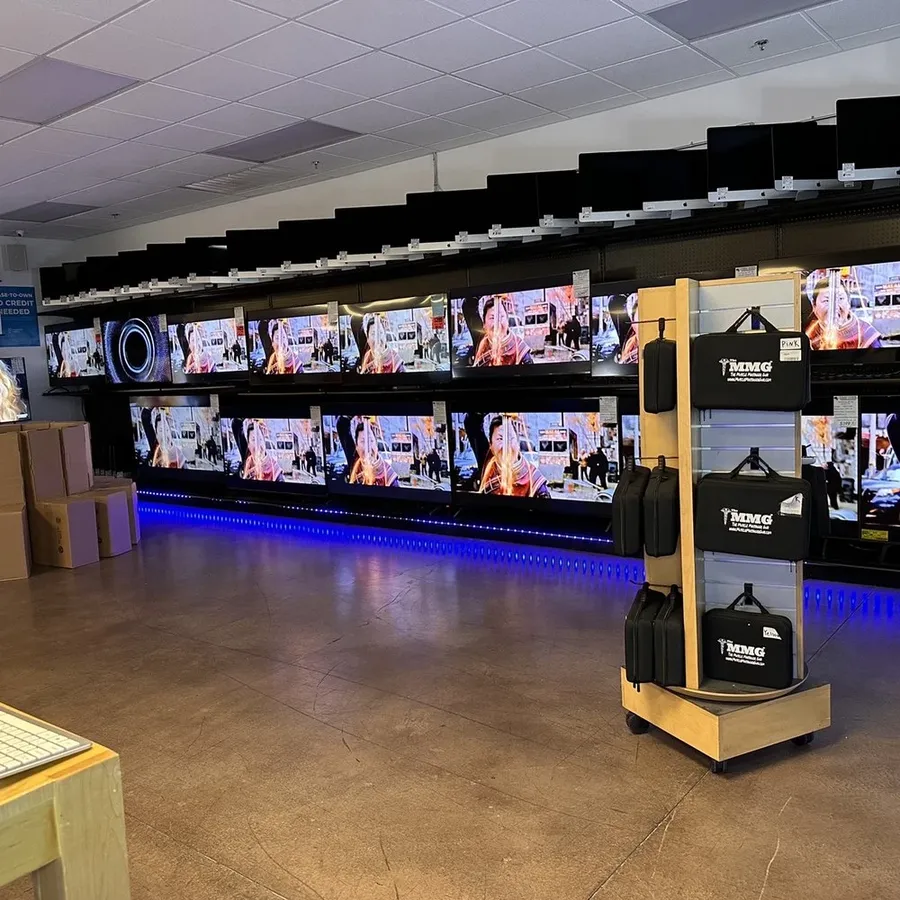 Inside a local electronic component store with various parts on display.