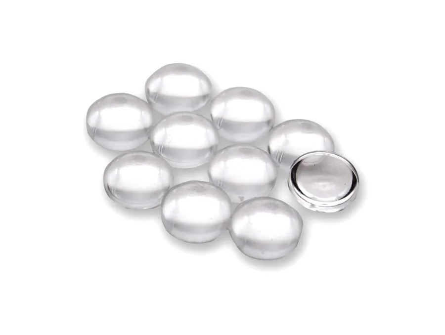 A variety of LED lenses with different shapes.