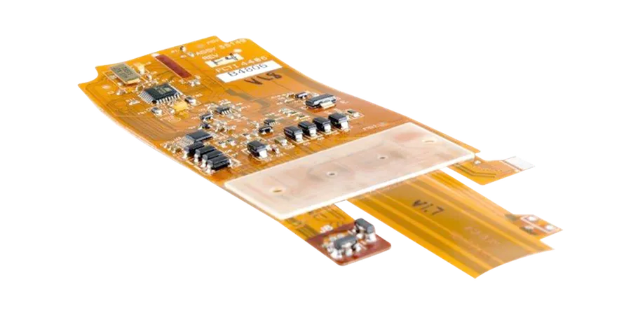 A circuit board with a PFC capacitor installed.