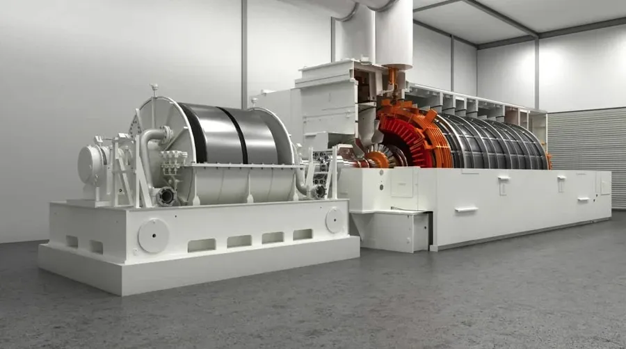 A large synchronous condenser used for power factor correction.