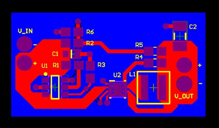 A digital representation of a Gerber file showing PCB layers.
