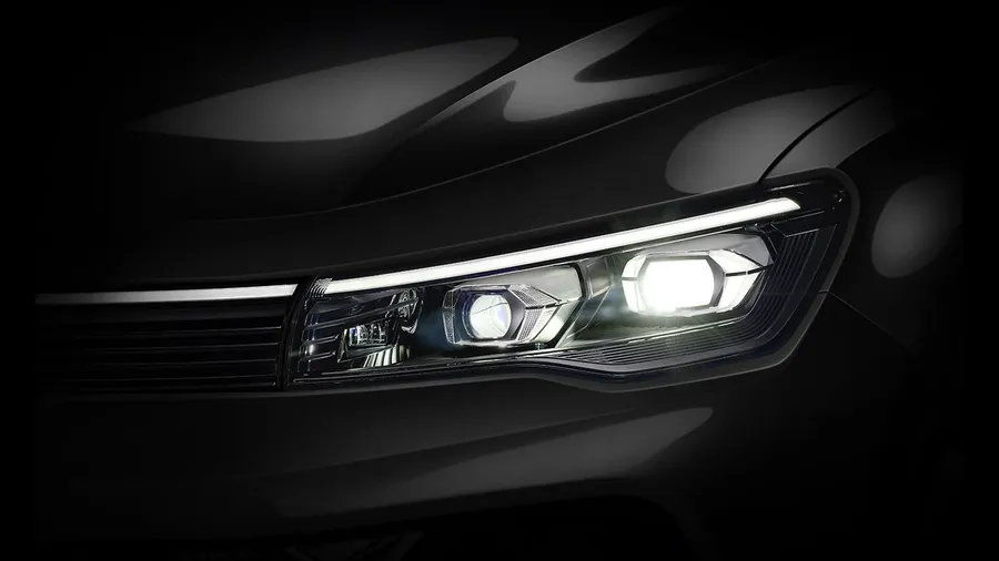 An automotive LED headlight using an MCPCB.