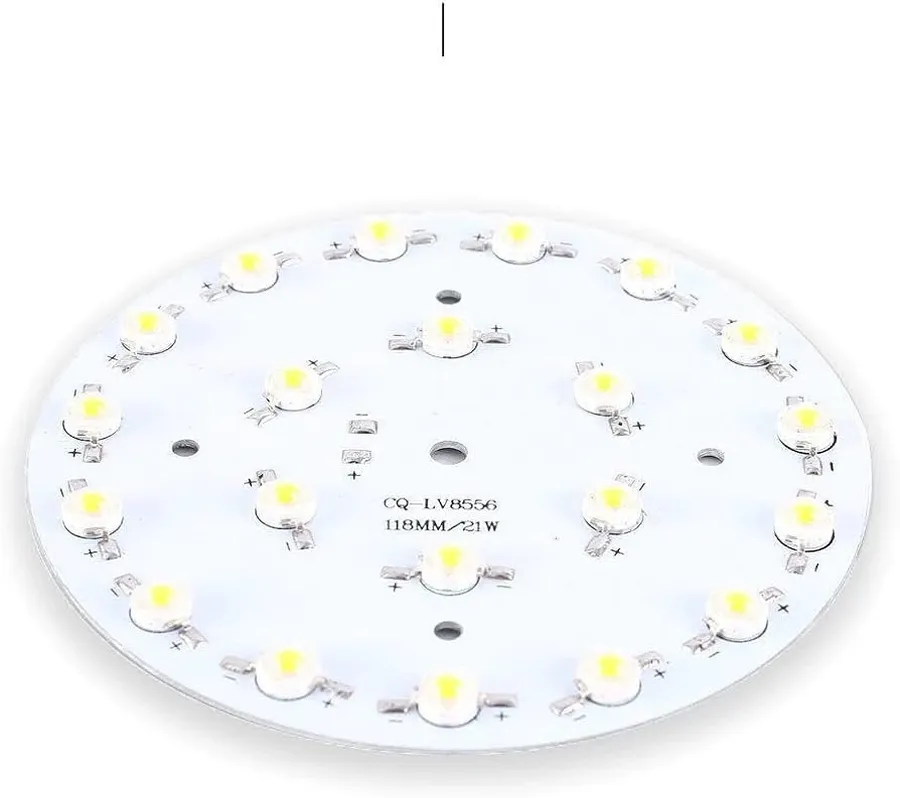 A high-power LED light board using MCPCB for heat dissipation.