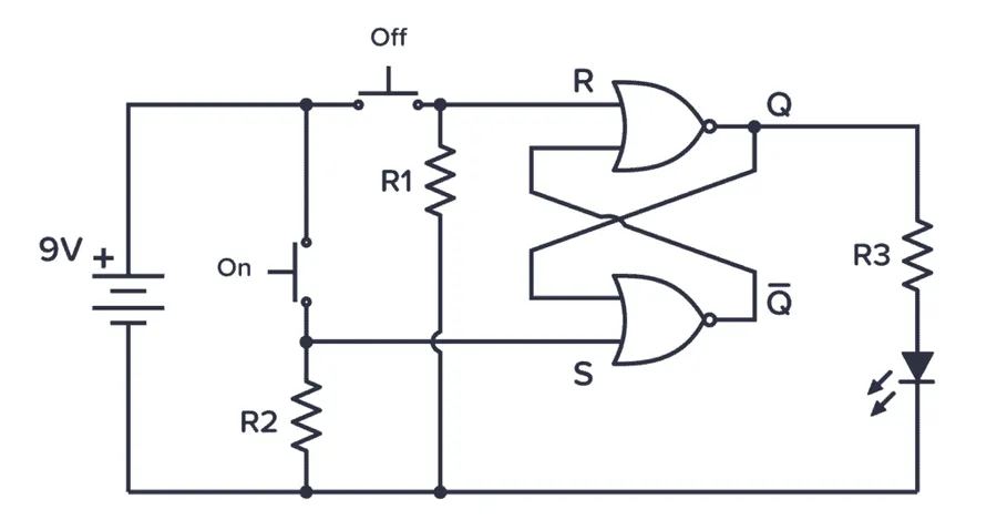A circuit schematic diagram showing connections between electronic components.