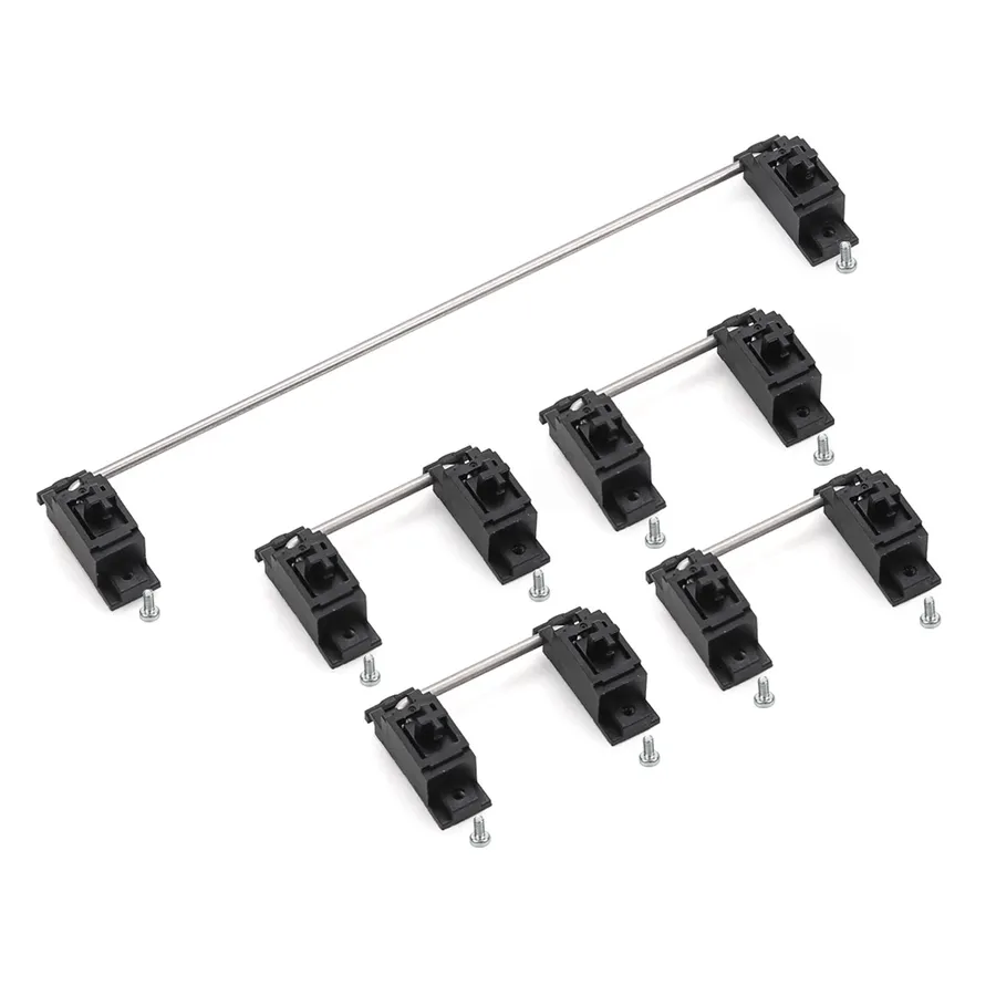 A view of PCB mount stabilizers on a circuit board.