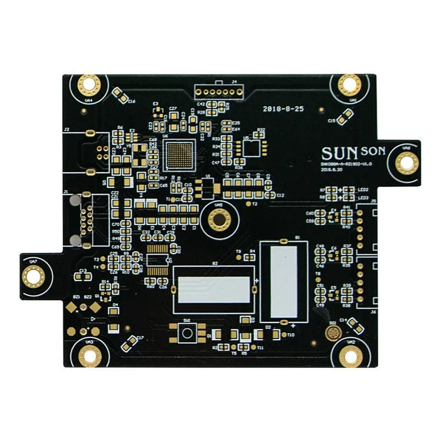A detailed view of the intricate traces on a drone circuit board.