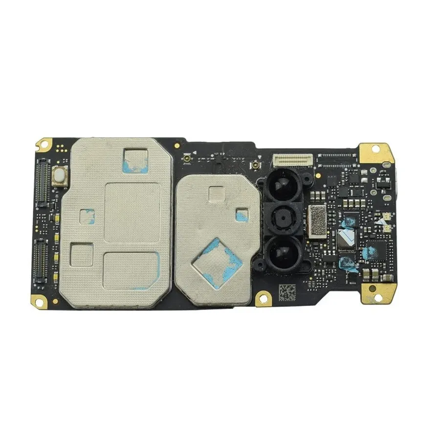 A drone's mainboard with integrated circuits.