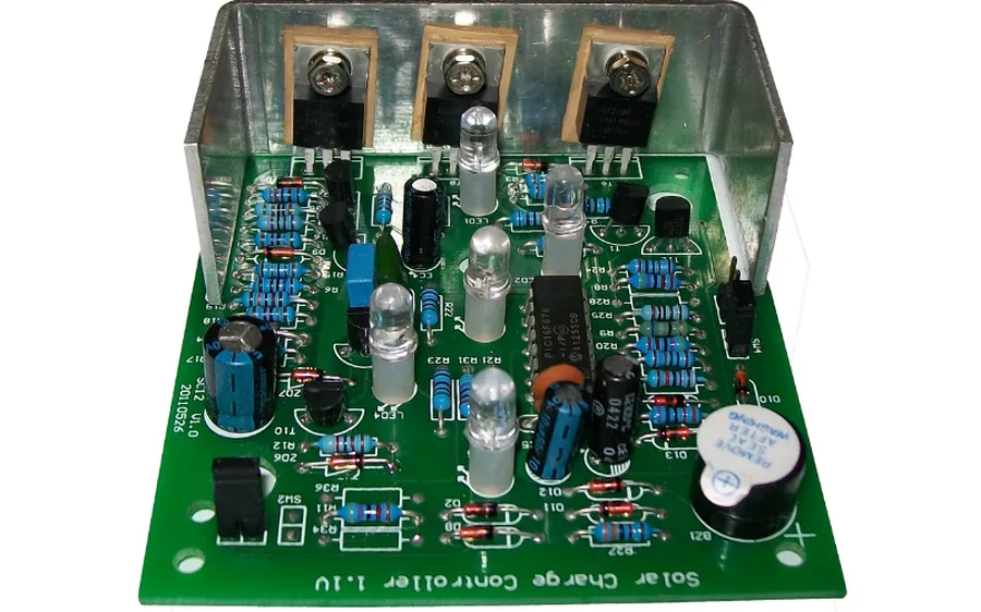 A diagram or image showing the power flow and regulation process on a UPS PCB.
