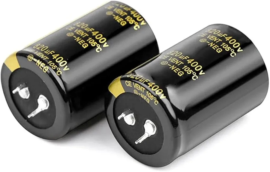 Polypropylene capacitors used in an audio amplifier circuit.