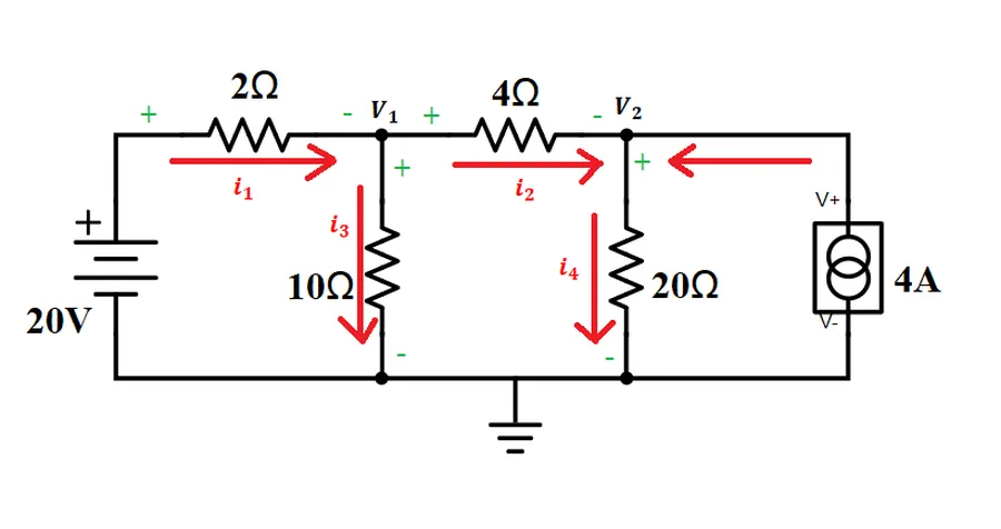 A schematic diagram of a basic electronic circuit with calculations related to resistor power.