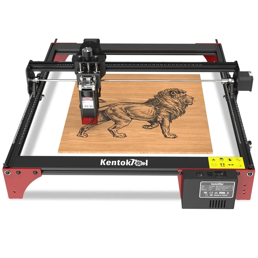 A laser engraver machine working on a PCB.