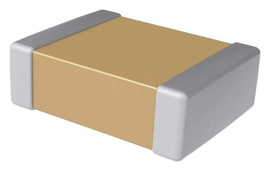 A tiny MLCC capacitor showing its layered structure.