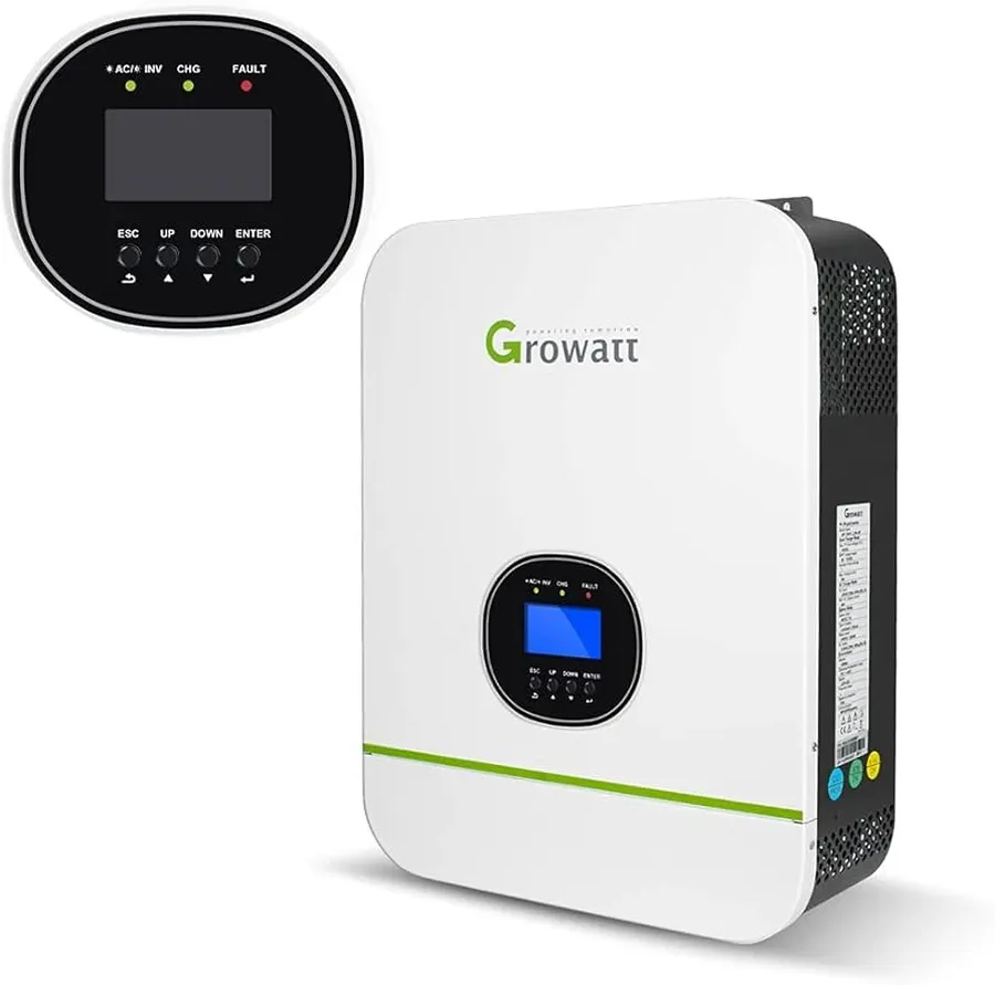 A solar inverter unit installed at a solar panel installation.