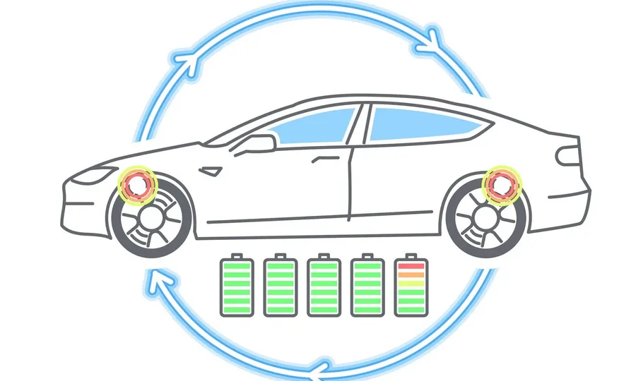 Schematic diagram illustrating regenerative braking process.