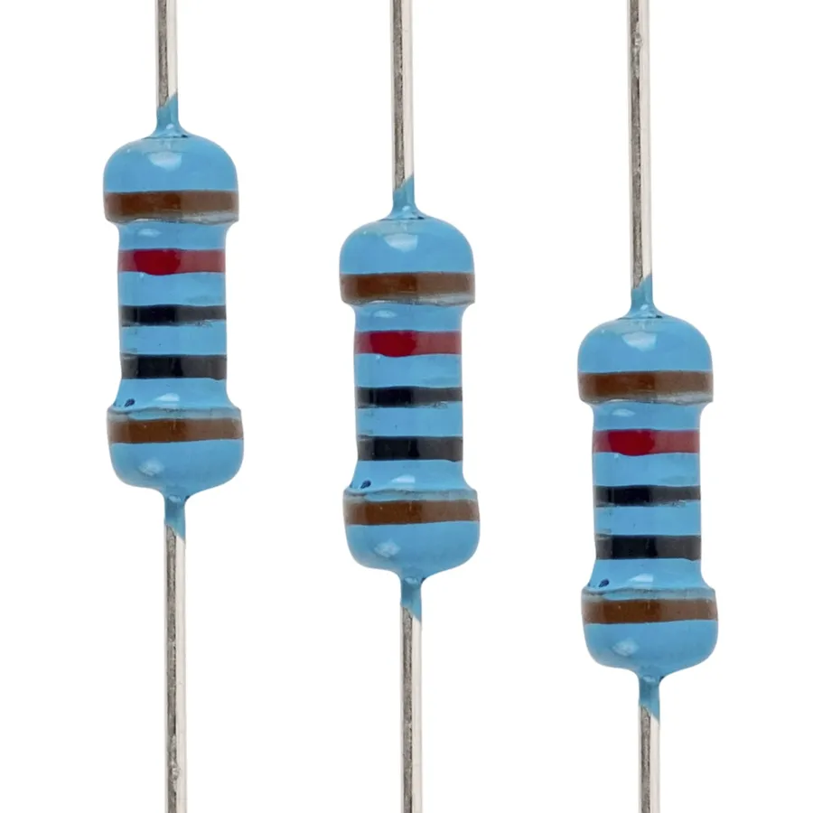 An Arduino board with a 10k ohm resistor connected in a circuit.