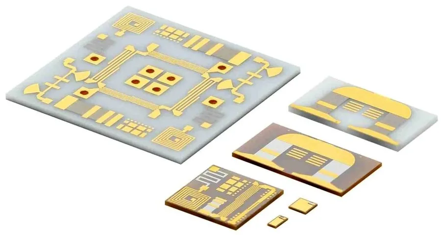 A ceramic PCB used in an aerospace application.