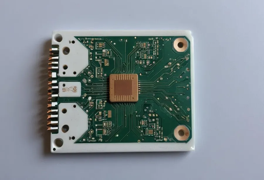 A warped ceramic PCB, illustrating a manufacturing challenge.