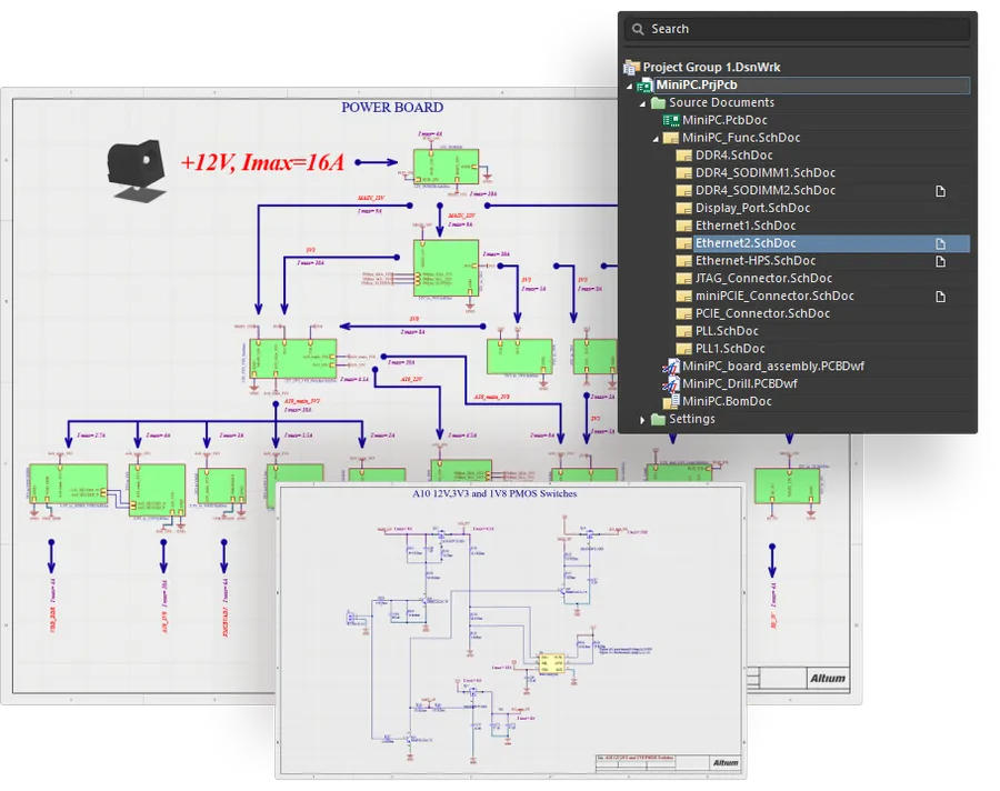 A schematic diagram being edited in Altium Designer.