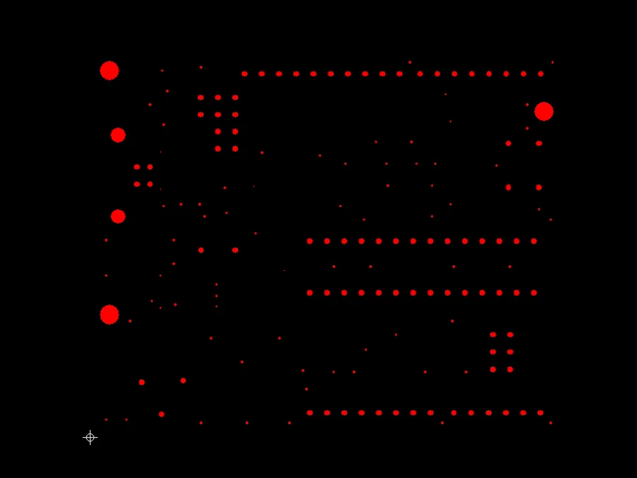 A file showing the drill holes on a PCB.