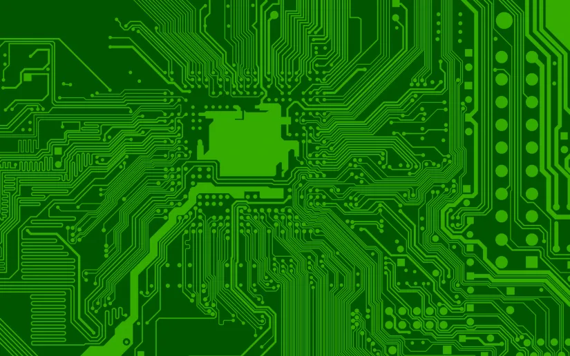 A highly intricate circuit board layout.