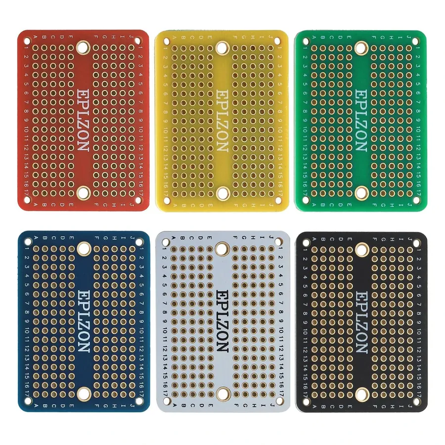 A collection of different types of PCB breadboards.