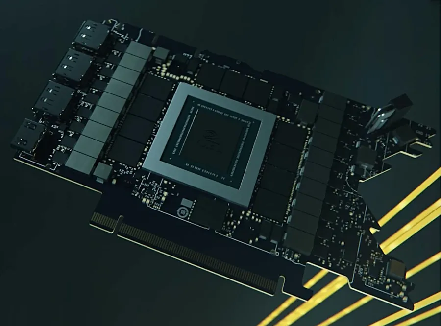 A reference design graphics card PCB.