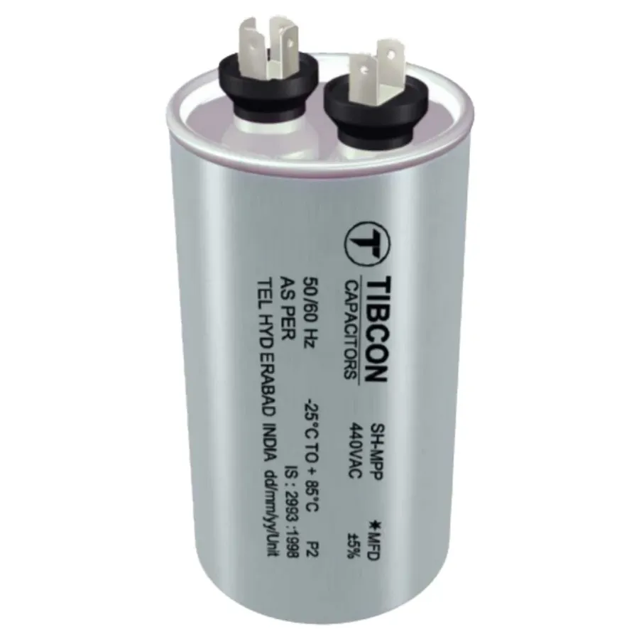 An air conditioner unit with a visible capacitor.