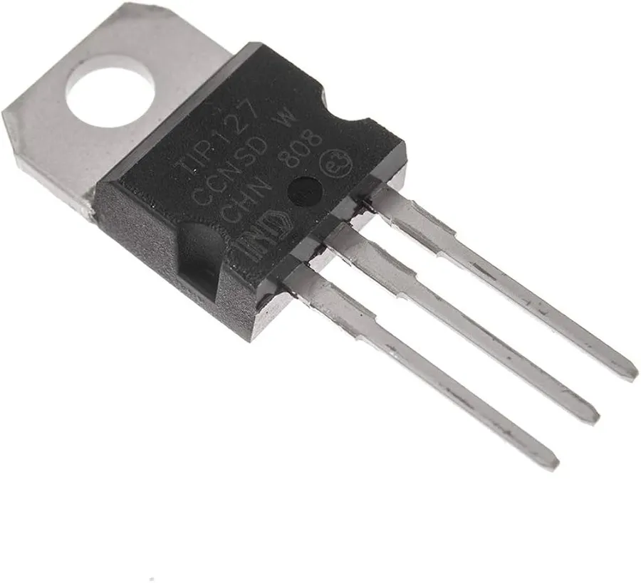 A side-by-side comparison of a TIP127 transistor and another transistor.