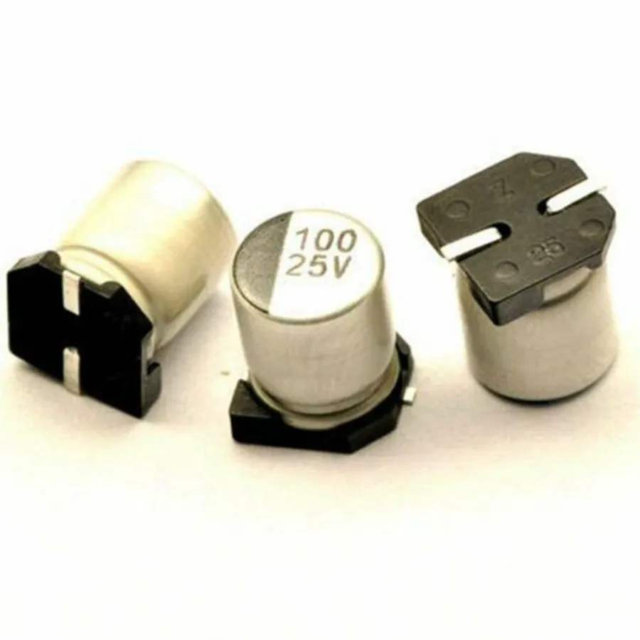 A 100uF 25V SMD capacitor.