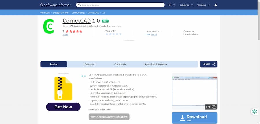 CometCAD: Ideal for Circuit Design Software