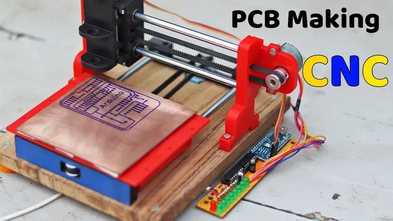 Completed PCB project utilizing CNC machining